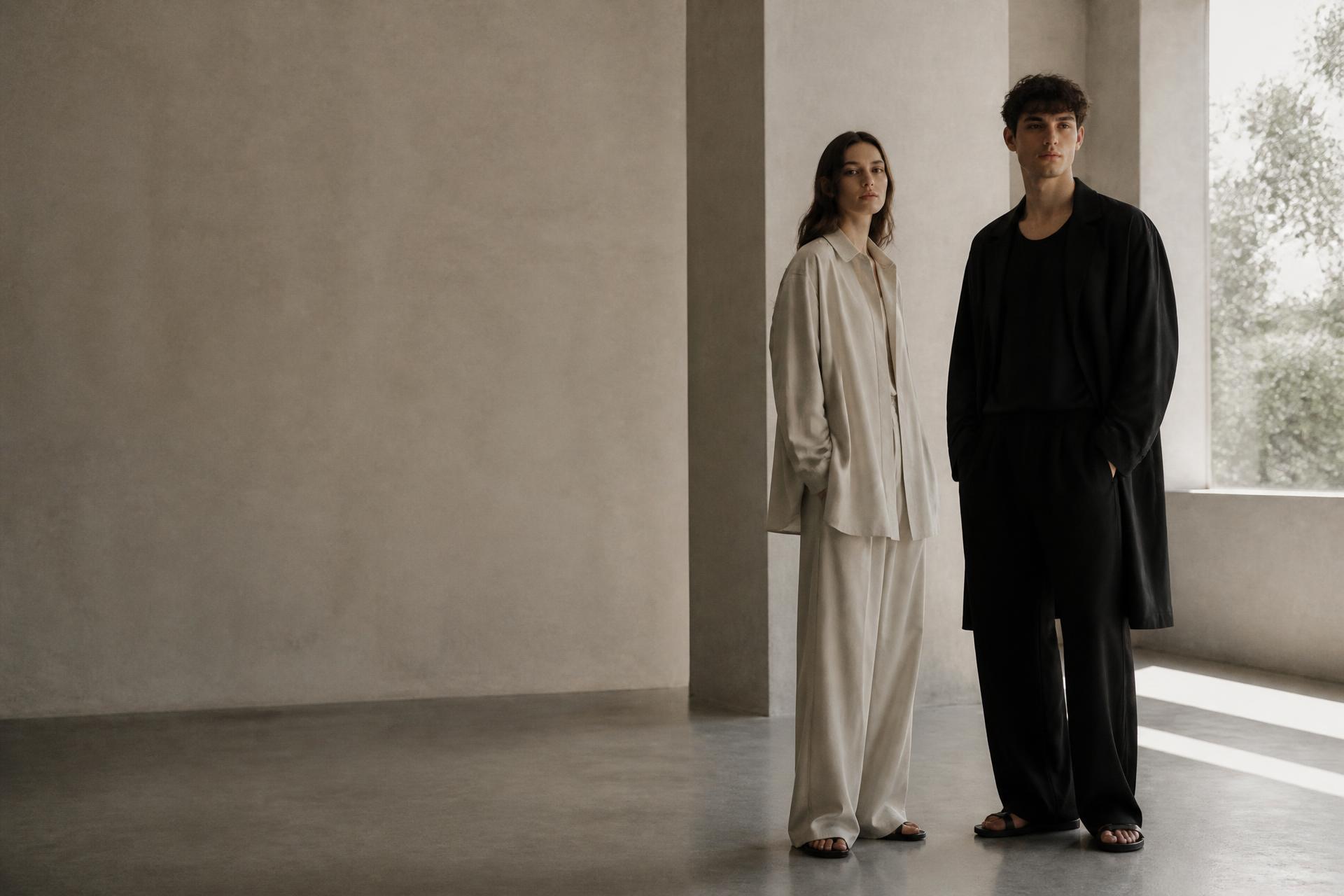 Model wearing a new Ayaan Collection dirac from this week's Monday drop